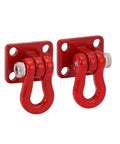 Metal Tow Hook Set For SCX24 TRX4M One Twenty Fourth And One Eighteen RC Crawlers Four Piece Recovery Hook Kit, red hooks