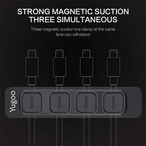 Magnetic Cable Holder Clips Dope Desk Organizer For All Wires, 2 Pack In Black And White with 3M Adhesive and Magnetic Buckles