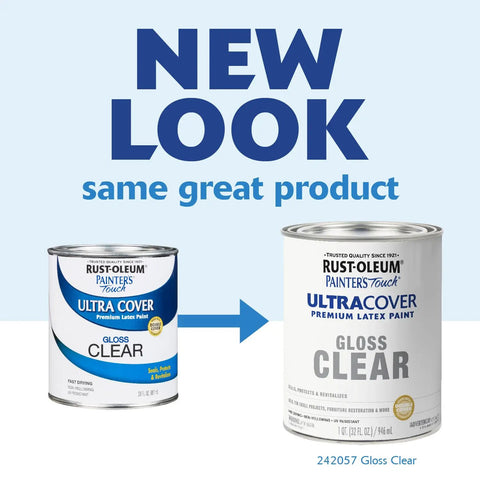 Painter's Touch Latex Paint Gloss Clear Quart Quick Dry Low Odor Water Based Finish For Indoor Outdoor Use On Wood Metal Plaster