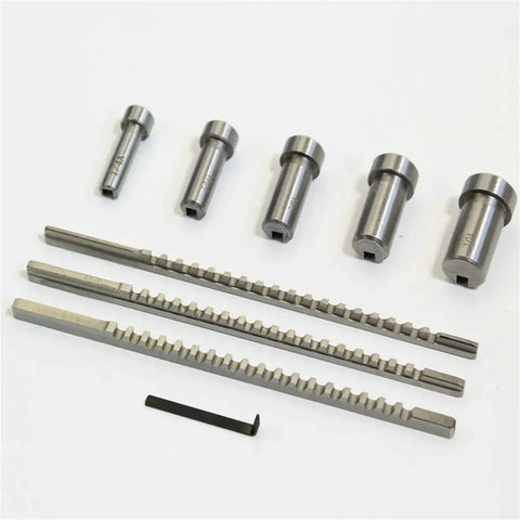 Keyway Cutting Tool Set 9 Pcs High Speed Steel Pushing Knives For Milling And Forming Machines, Pro Grade Broaching Tools shown