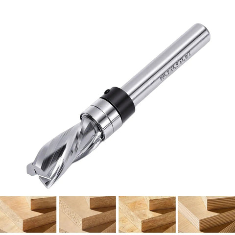 Top Bearing Flush Trim Router Bit With Tungsten Carbide Head And 1/4 Inch Shank for smooth woodworking finishes.