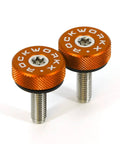 Bronco 6G Hardtop Fastener Set With Billet Aluminum And Stainless Steel Thumb Screws Torx T40 Head Forward Mounting Bolts 2 Pack Easy Install Orange Finish For 2 Door And 4 Door Broncos