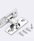 SSWKTCRPZ 304 Stainless Steel Sliding Bolt Latch 90 Degree Gate Door Lock with screws, showing a polished chrome finish.