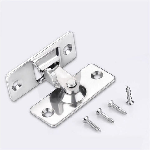 SSWKTCRPZ 304 Stainless Steel Sliding Bolt Latch 90 Degree Gate Door Lock with screws, showing a polished chrome finish.