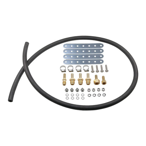 40k Transmission Oil Cooler Kit For Heavy Duty Van, Light Truck, RV And Towing, Low Pressure Drop, 40000 GVW, Mounting Hardware Included, Replaces 47391 hose and fittings
