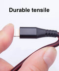 Two Pack 10 Ft iPhone Charger Cables Lightning USB Charging Wires Long For iPhone 14 13 12 11 Pro Max XR XS X 8 Plus 7 6 5 SE And iPad Air Mini Pad Pro MFi Certified Fast Charging No Tangle Durable Cord, braided Lightning connector close-up