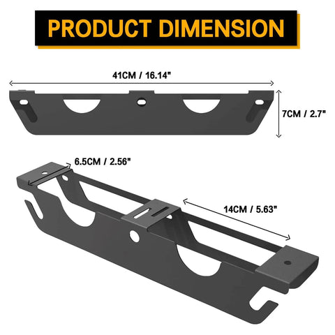Dimensions of Beefy Steel Wall Mount Multi Tool Organizer And Tool Storage Rack 2 Pack For Drills Grinders And Power Tools