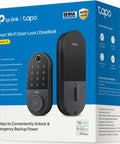 Smart WiFi Door Lock With Fingerprint Deadbolt And Remote App Control Featuring Keyless Entry Keypad Bluetooth Auto Unlock Goes The Distance with packaging details.