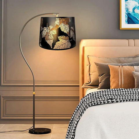 Metal Etched Drum Lamp Shade With Dope Leaf Pattern For Table And Floor Lamps Large 12 By 14 By 10 Inch Spider Fitter Harp Required