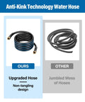 12 Ft Lead In Garden Hose With Five Eighth Inch Aluminum Female To Female Fittings Flexible No Kink Design With Swivel Handle Heavy Duty