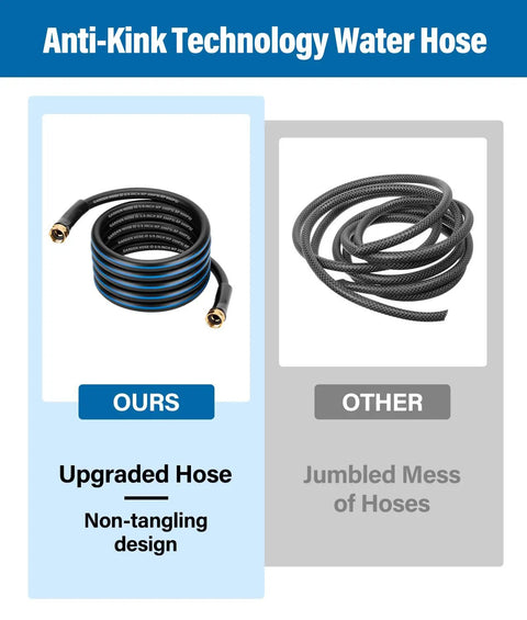 12 Ft Lead In Garden Hose With Five Eighth Inch Aluminum Female To Female Fittings Flexible No Kink Design With Swivel Handle Heavy Duty
