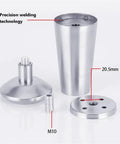 8 Piece Adjustable Stainless Steel Sofa Legs Replacement Set With Threaded Precision Leveling Feet, parts displayed.