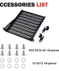 2 Pack 10 Inch 1U Rack Shelf Slick Vented Cantilever Tray Drop In Rack Mount For Server Audio Video Gear Heavy Duty Network Cabinet Cooling Compatible With DeskPi Rackmate Series Plug N Play accessories including screws and washers.