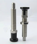 Dead Nuts Accurate M16 Stainless Steel Indexing Plunger Bolt With Nut side view showing retractable self-locking hardware.