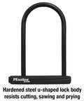 Black U Lock With Key For Bicycles And Outdoor Gear Heavy Duty Hardened Steel Body Standard Size Anti Theft Bike Lock