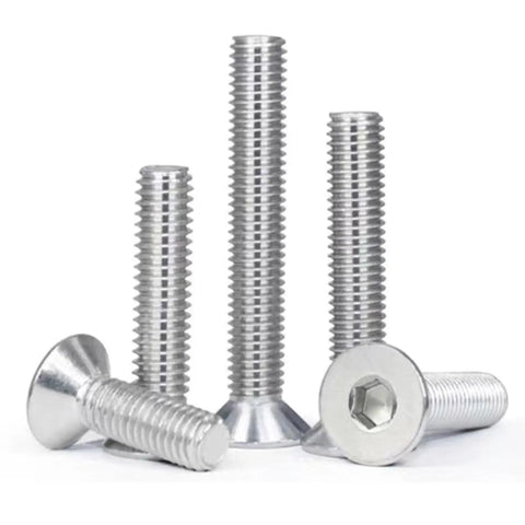 Snap Up These Heavy Duty M3 X 15Mm Flat Head Socket Bolts Crafted From Rock Solid 304 Stainless Steel With Allen Hex Drive Totally Fully Threaded For Any Gritty Job In A Sweet 50 Pack with various lengths showing flush head designs.