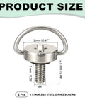 Heavy Duty Stainless Steel D Ring Screws Tough As Nails M4x7mm Thread dimensions with measurements for camera rig use.