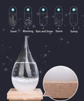 Storm Glass Weather Predictor Barometer Bottle With Wood Base For Home And Office Decor And Weather Station on wooden base