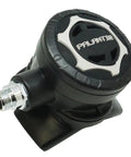 AS207 Second Stage Scuba Regulator Non Adjustable Backup Regulator with metal accent and large purge button, side view