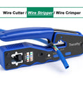 All In One RJ45 Crimp Tool Kit For Pass Through Connectors Pro Level Ethernet Crimper with wire inside tool