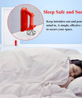 Red portable door lock for travel and home safety anti theft door blocker for hotels and apartments no drill installation easy to use.