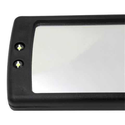 Close-up of Telescoping Inspection Mirror With Light For Auto Repair Gearheads showing LEDs and mirror surface.