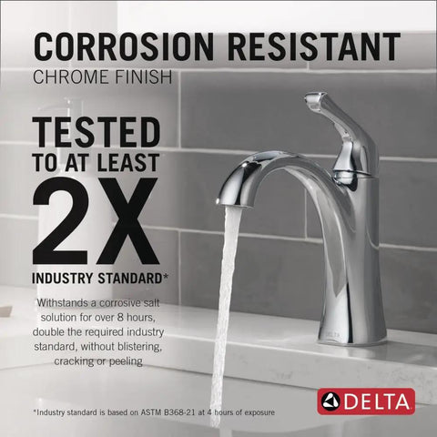 Chrome Bathroom Faucet For Vanity With 1 Hole Install, Single Hole Sink Faucet, corrosion-resistant finish in use