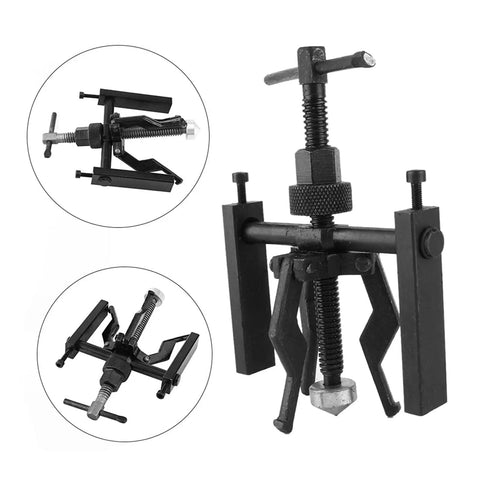 Heavy-Duty 3-Jaw Inner Bearing Puller Tool Set For Removing Sleeve Bushings And Car Auto Motorcycle Parts, forged carbon steel design.
