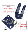 Flat Caster Rubber Swivel Wheel With Brake For Industrial Carts And Factory Use 10mm thick blue metal stand and plate