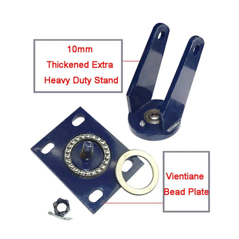 Flat Caster Rubber Swivel Wheel With Brake For Industrial Carts And Factory Use 10mm thick blue metal stand and plate