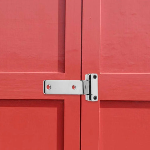Stainless Steel Industrial Door Hinge Heavy Duty Gate Hinge Saltwater Resistant For Barn Doors Trailers Boat Hatches Outdoor Load Distribution Hardware on a red door