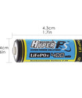 Four Pack LiFePO4 3.2V 14430 Rechargeable Batteries 400mAh 14 By 43mm 4 To 5 AA Size For Solar Panel Lights Toothbrushes Shavers And Flashlights