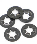 500 Pcs Black Star Lock Washers Set With Internal Teeth Grip For Vibration Resistance Plum Flower Shape Bearing Retaining Rings