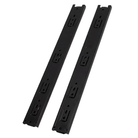 Full Extension 16 Inch Drawer Slides With Quiet Operation Heavy Duty Cabinet Rails Perfect For Dressers And Kitchen Cabinets Smooth Glide Durable Steel Hardware 2 Pack, black steel pair