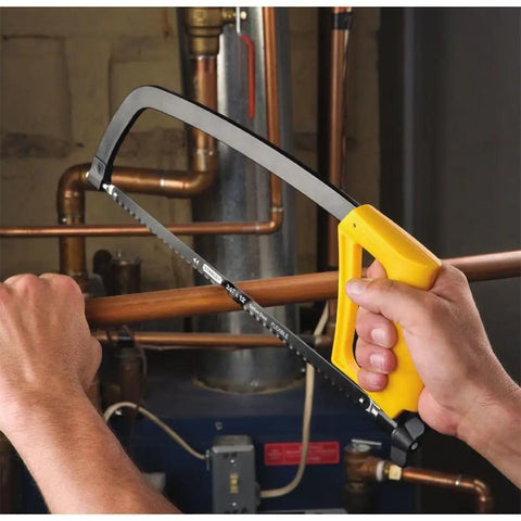 Heavy Duty 12 Inch Hacksaw With High Tension Hand Saw Frame Up To 225 Lbs in use cutting copper pipe