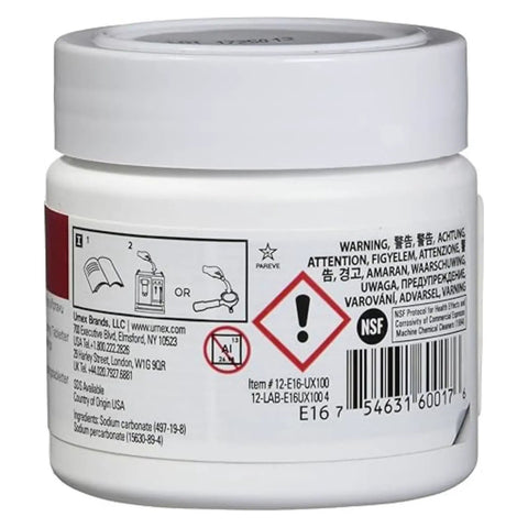Back label of Espresso Machine Cleaning Tablets 100 Count For Professional Barista Use Pro Grade Clean Coffee Oils From Group Heads Valves