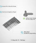 Awesome Hollow Torx Screwdriver Bit Set Made From Tough Alloy Steel With Center Pin Hole. 11-piece T5-T40 kit for electronics and appliance repair.