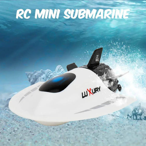 Mini RC Submarine Boat Remote Control Waterproof Diving Toy With Rechargeable Battery Easy Forward Backward Steering And Left Right Turning Pool Beach Ocean Underwater Explorer For Fun Bath Time Play in action underwater