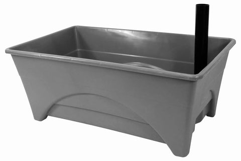Start Pickin Raised Bed Grow Box With Self Watering And Enhanced Aeration Mobile Starter Box For Small Herb Gardens Slate Color