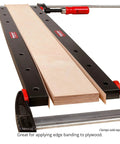 Phenolic Clamping Cauls 24 Inch 2 Pack Cambered Design Delivers Even Pressure For Flat Panel Glue Ups, Boss Level Shop Grade Durability, Built Tough For Precise SnipeFree Woodworking Glue Ups, clamped to plywood edge banding