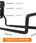 Heavy Duty Metal Garden Hose Holder Wall Mounted Outdoor Water Hose Reel Rust Proof Steel Hanger with screws and specifications.