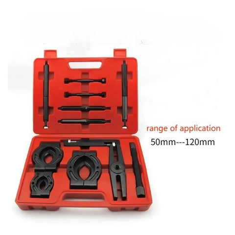 Heavy Duty Transmission Bearing Remover Tool Separator Puller Set For Axle Spindle Includes Wrenches Screwdrivers Tape Measure Hang Plate Organizer 50mm-120mm red case