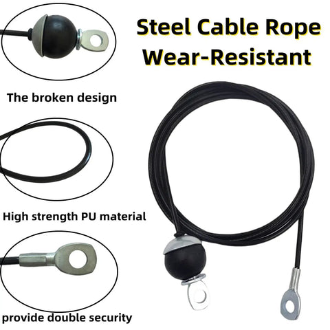Compact Pulley Cable System For Home Gyms, Silent Weight Attachment with steel cable, close-up on wear-resistant design features