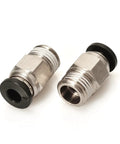 Go-To Pneumatic PC4-M10 Bowden Tube Fittings Straight Quick Connectors for E3D V6 Bowden Extruder PTFE Tube 4mm OD Ender-3 Ender-3 V2 CR-10 Compatible 1.75mm Filament Printers Pack of 10, two metal fittings