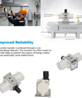 Industrial Grade Pneumatic Booster Pump With Two Times Pressure And Low Heat Operation in usage and detailed view diagrams