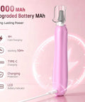 Beast Mode Heavy Duty Electric Nail Drill And Cordless Nail File Rechargeable Professional Manicure Kit With Ten Grinding Heads For Flawless Gel Removal And Salon Grade Home Pedicures Rose Pink with upgraded battery specs.