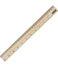12 Inch Wooden Ruler With Inch And Metric Measurements Dual Scale For School Office Or Home Use 30 Cm Handy Hardwood Measuring Tool