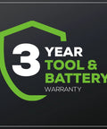 3-year tool and battery warranty for 24V Cordless Rotary Cutout Tool With 27000 RPM Power, Built For Drywall Pros And DIYers