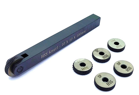 Built Tough Heavy Duty Knurling Tool Holder With 5 Spare HSS Knurls And Steel Body 10x10x100mm Anti Rust Construction Includes 3 HSS Rollers