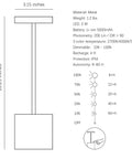 Diagram of Two Pack Cordless Rechargeable Table Lamps with 5000mAh Battery, 3 Color Temperatures, Stepless Dimming, IP54 Waterproof